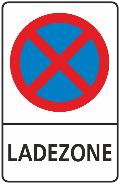 Parkplatzschild Halteverbot Ladezone